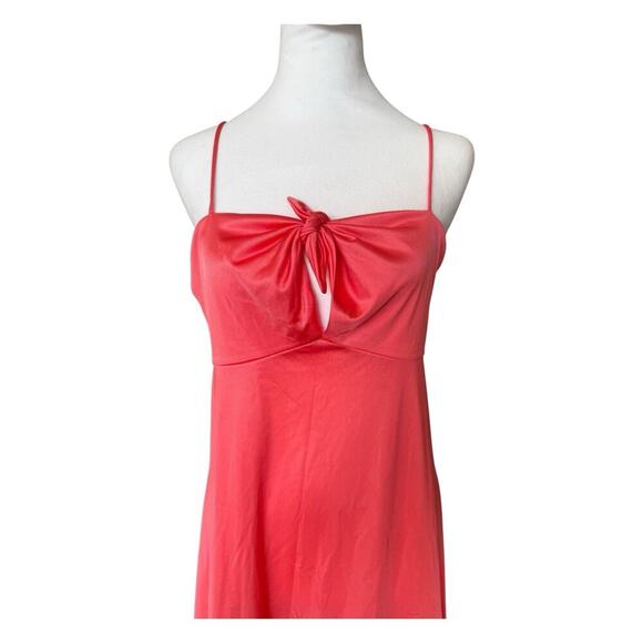 Annique Rosa Puleo Szule Maxi Night Gown Keyhole Cut Out Pink Coral Sz M - Picture 2 of 13